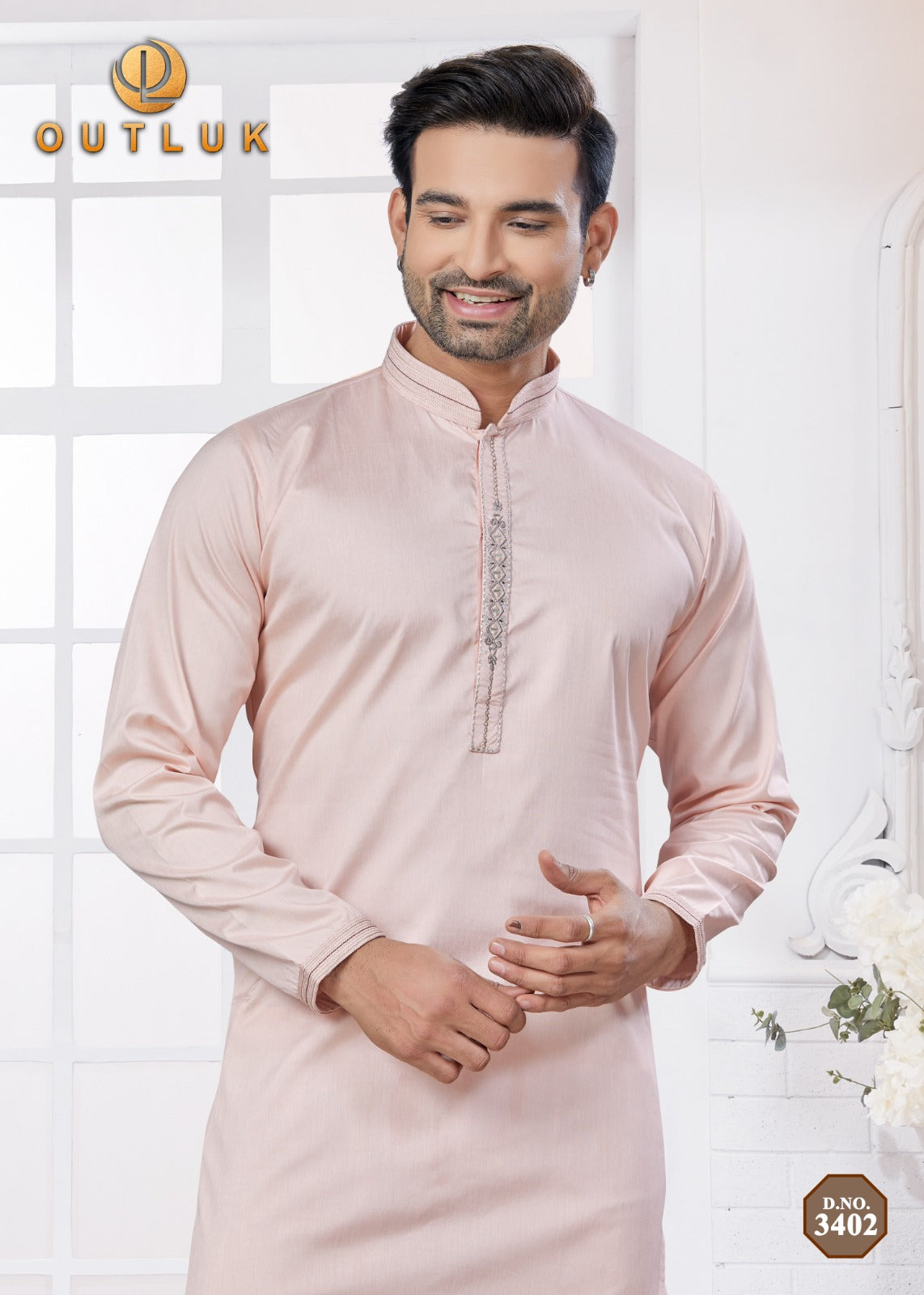 3402 Wedding Collection Vol 34 Outluk Pure Cotton Mens Kurta Pyjama