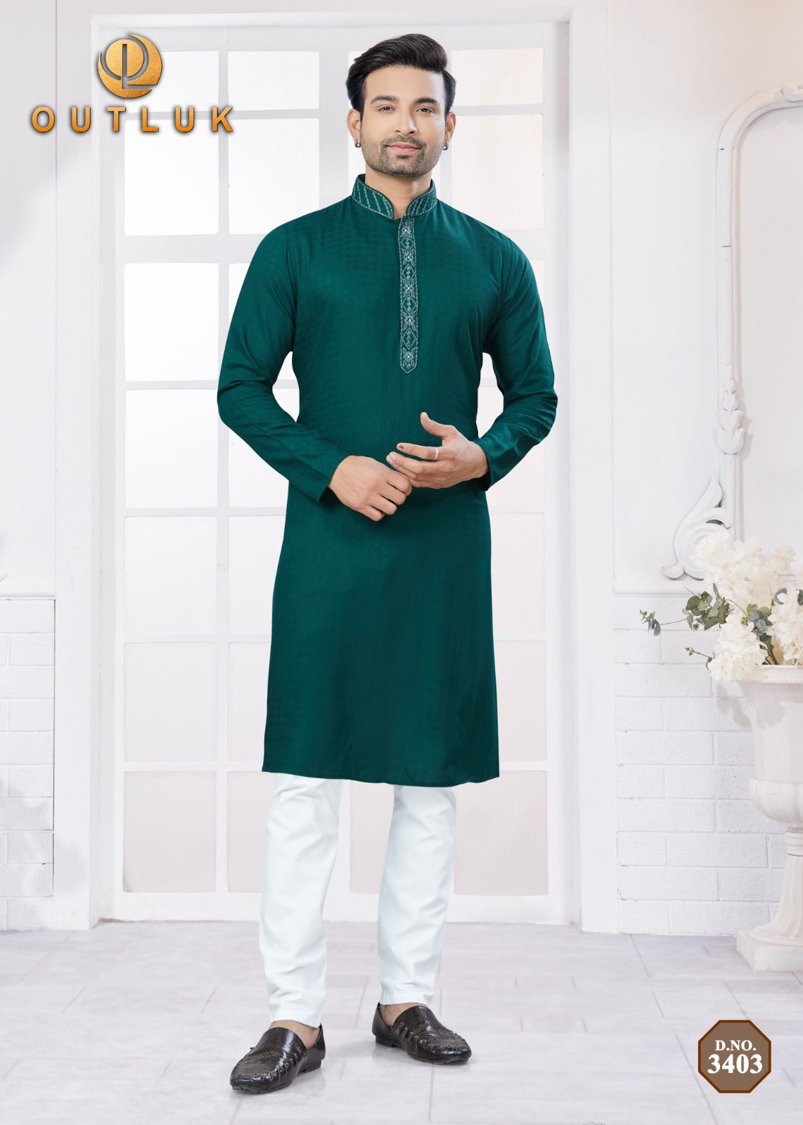 3403 Wedding Collection Vol 34 Outluk Pure Cotton Mens Kurta Pyjama