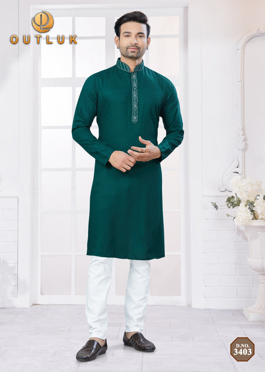 3403 Wedding Collection Vol 34 Outluk Pure Cotton Mens Kurta Pyjama