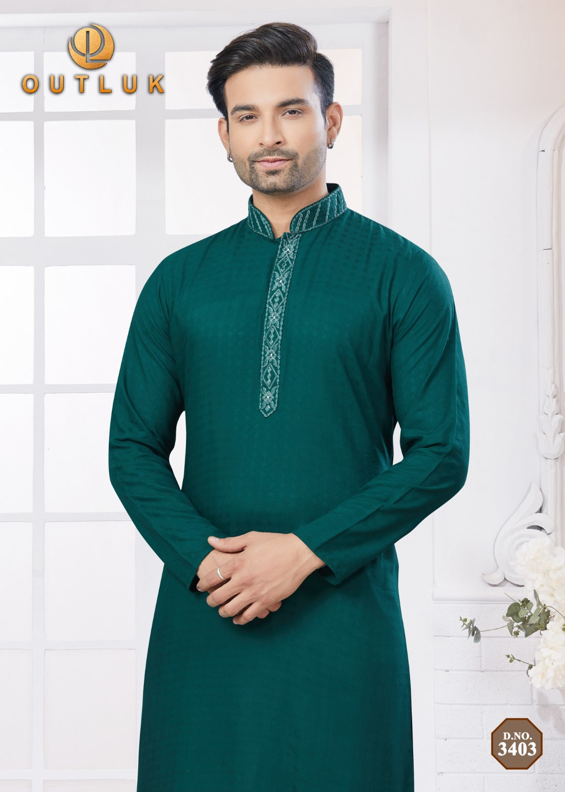 3403 Wedding Collection Vol 34 Outluk Pure Cotton Mens Kurta Pyjama
