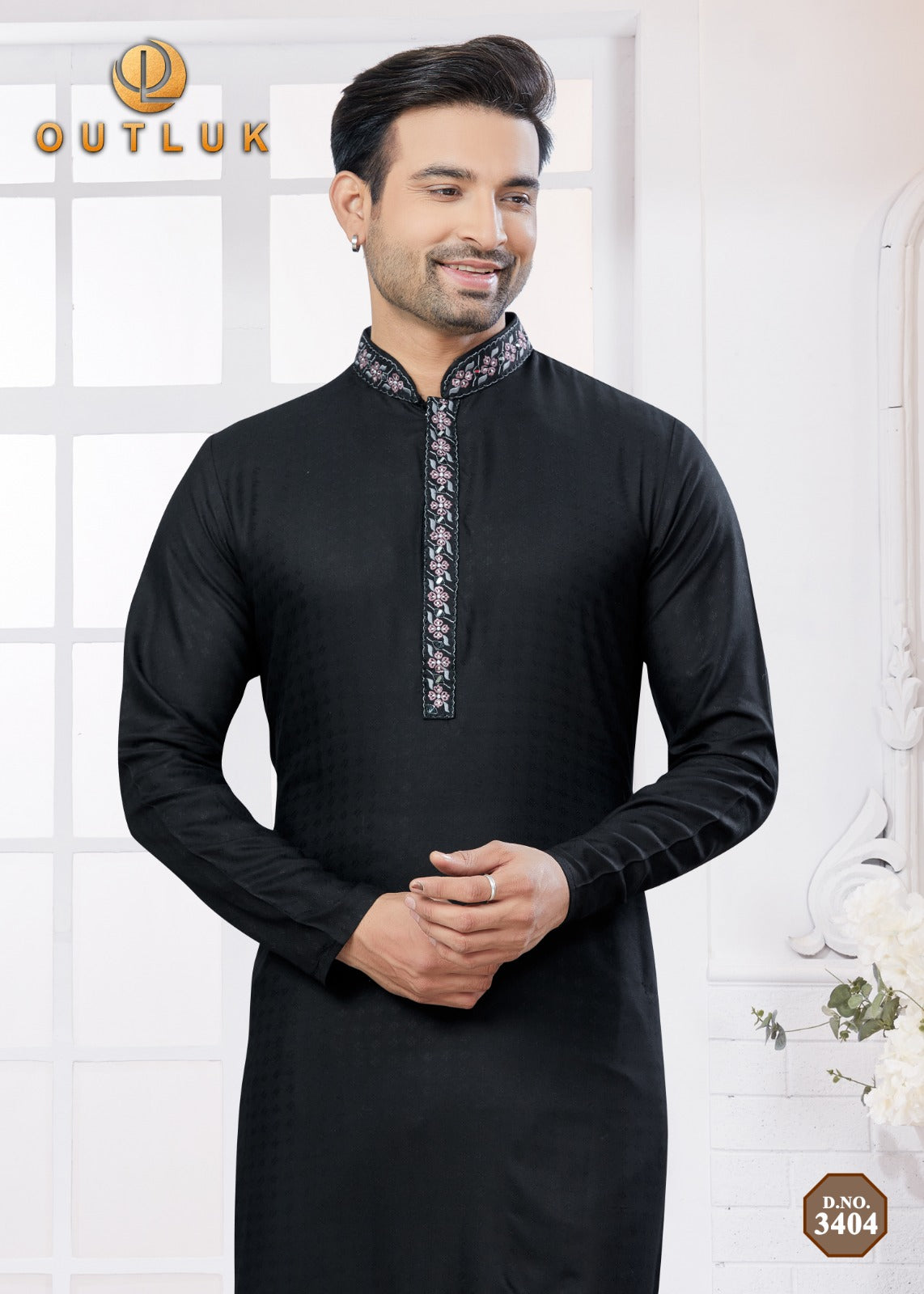3404 Wedding Collection Vol 34 Outluk Pure Cotton Mens Kurta Pyjama