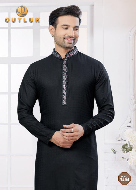 3404 Wedding Collection Vol 34 Outluk Pure Cotton Mens Kurta Pyjama