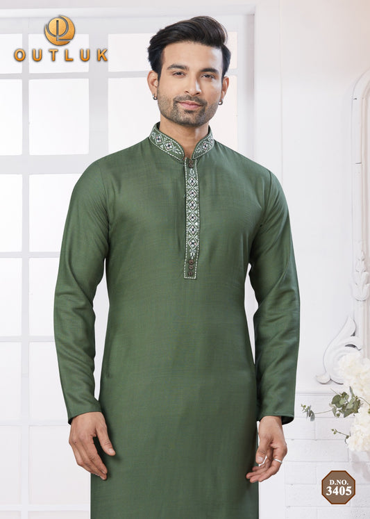 3405 Wedding Collection Vol 34 Outluk Pure Cotton Mens Kurta Pyjama