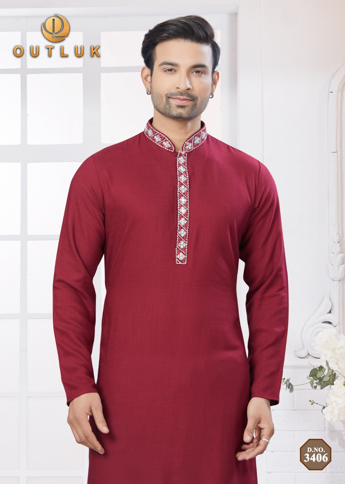 3406 Wedding Collection Vol 34 Outluk Pure Cotton Mens Kurta Pyjama
