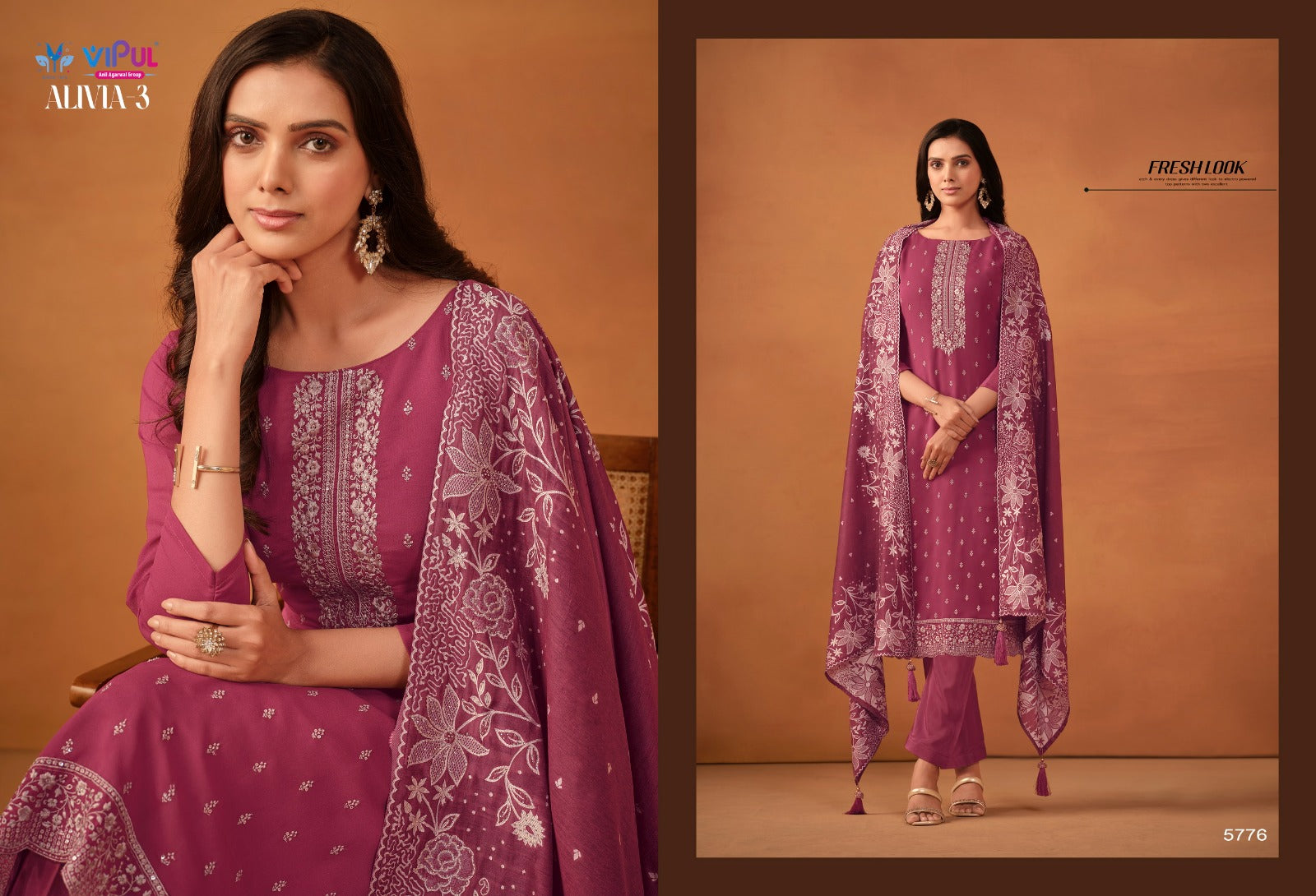 5776 Alivia Vol 3 Vipul Unstitched Suits