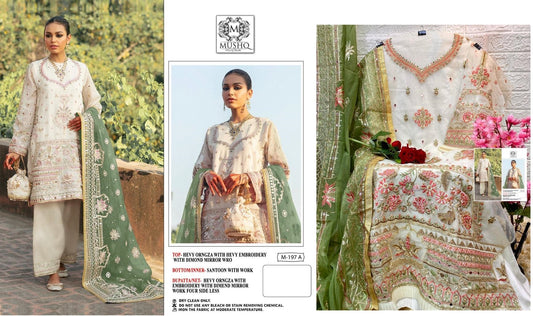 M-197-A Mushq Pakistani Salwar Suits