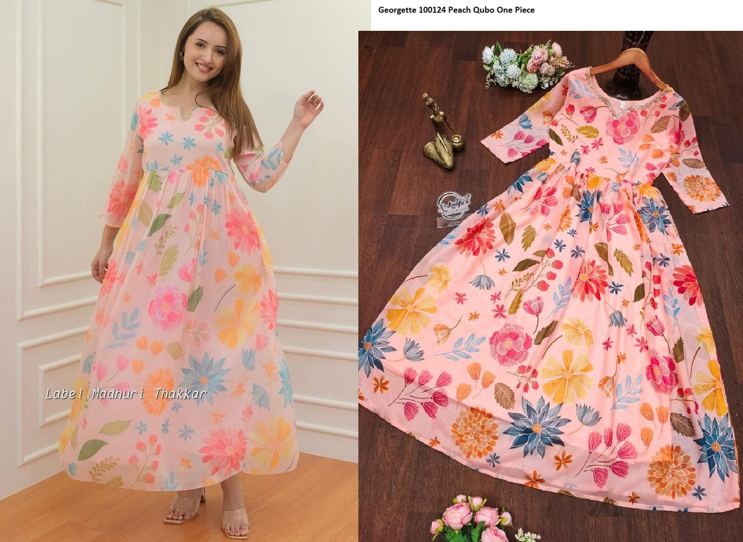 Georgette 100124 Peach Qubo One Piece