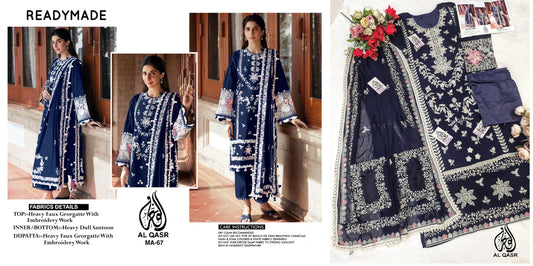 Ma-67Blue Al Qasr Pakistani Readymade Suits
