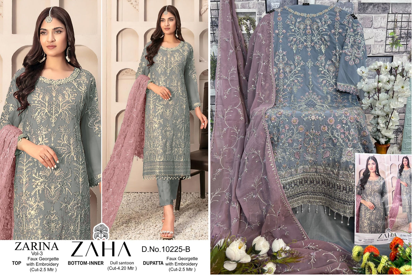 10225B Zaha Pakistani Salwar Suits