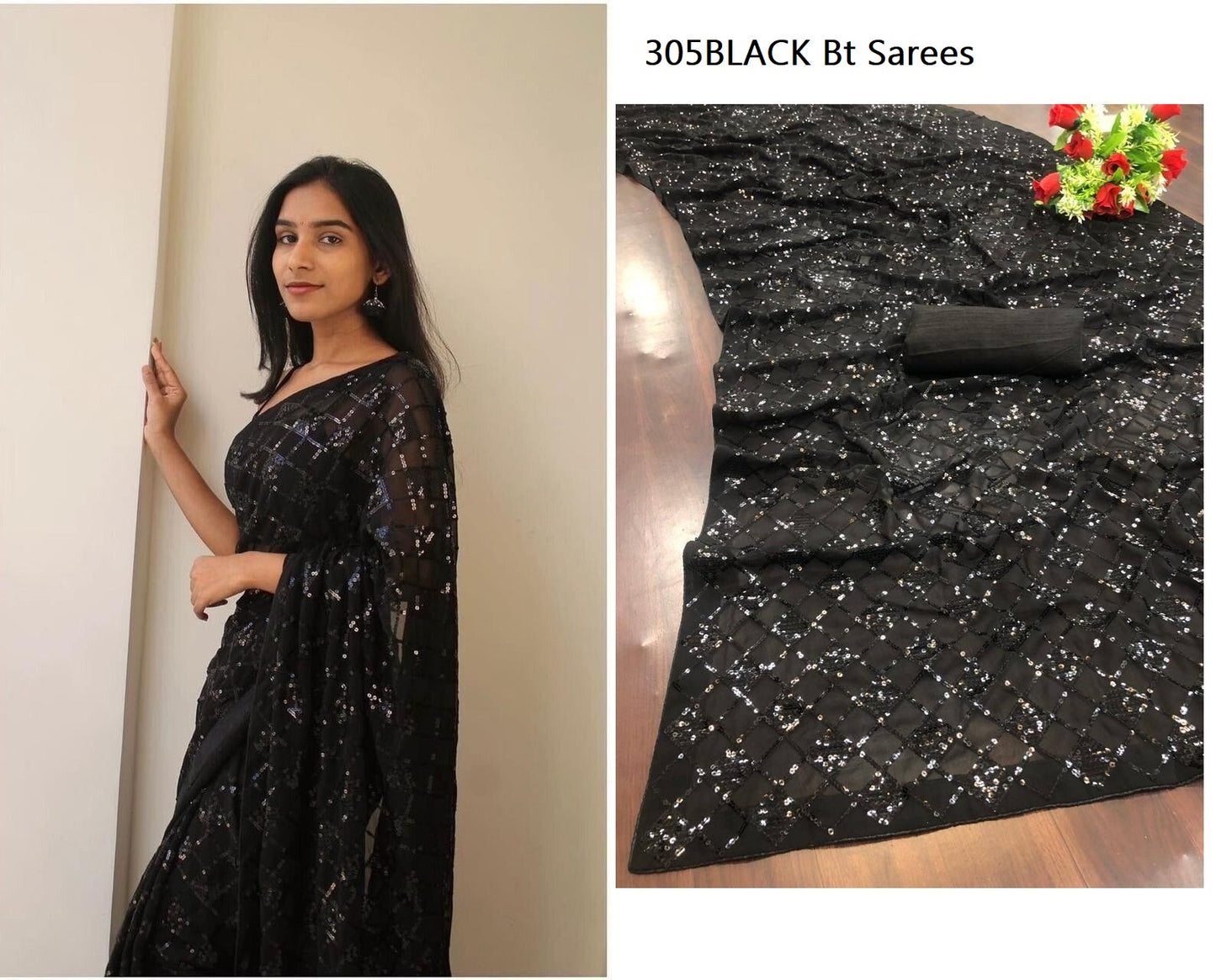 305Black Bt Sarees