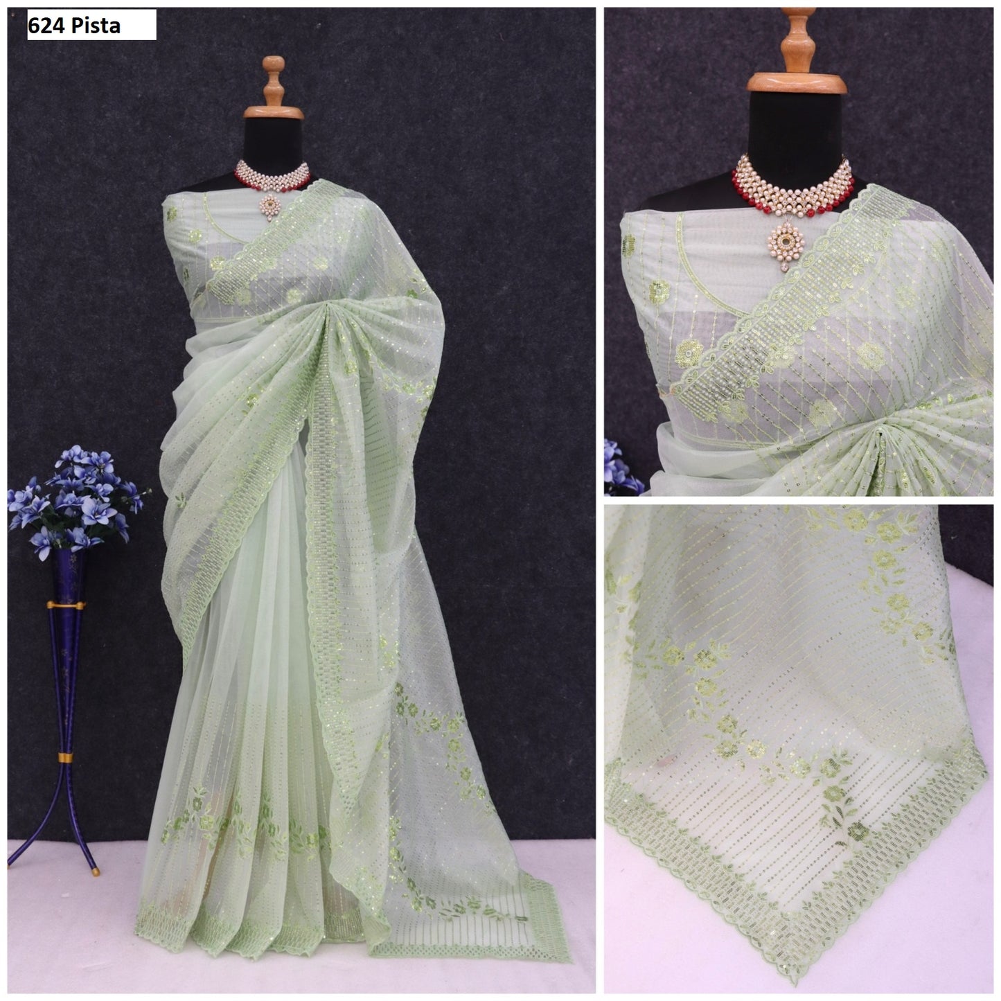 624 Pista Jr Creation Sarees
