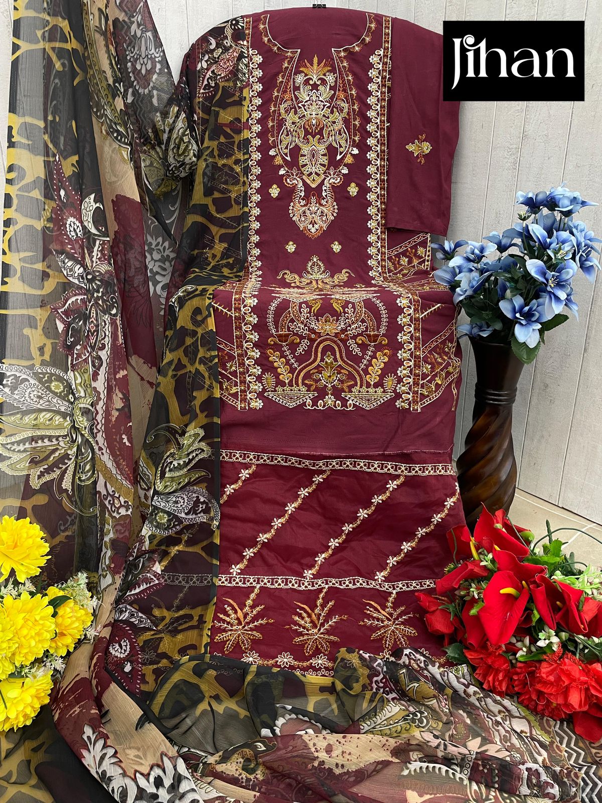 3462A Riwayat Jihan Embroidery Pakistani Salwar Suits