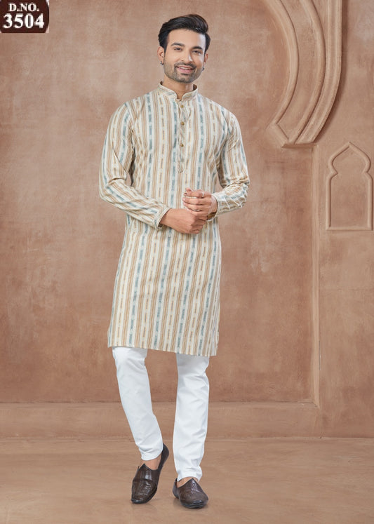 3504 Wedding Collection 35 Outluk Heavy Cotton Mens Kurta Pyjama
