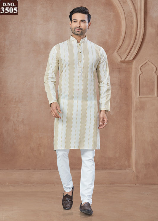 3505 Wedding Collection 35 Outluk Heavy Cotton Mens Kurta Pyjama