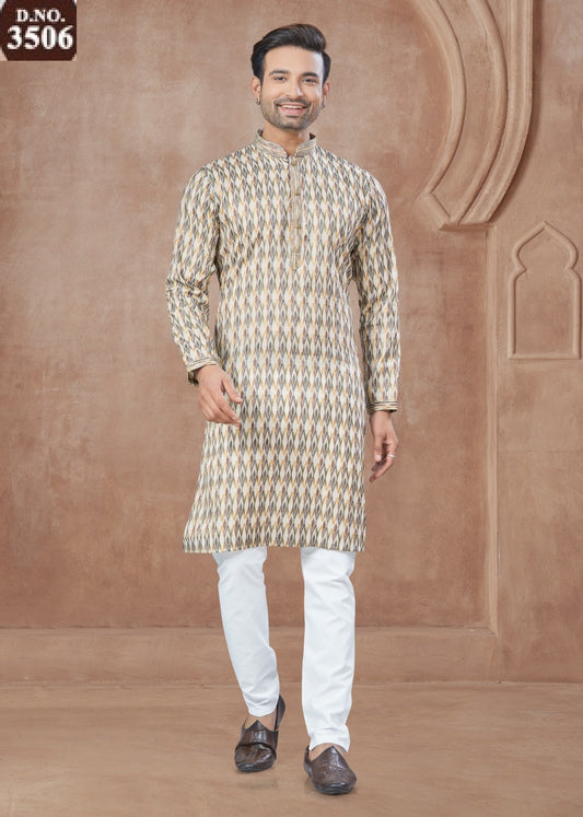 3506 Wedding Collection 35 Outluk Heavy Cotton Mens Kurta Pyjama
