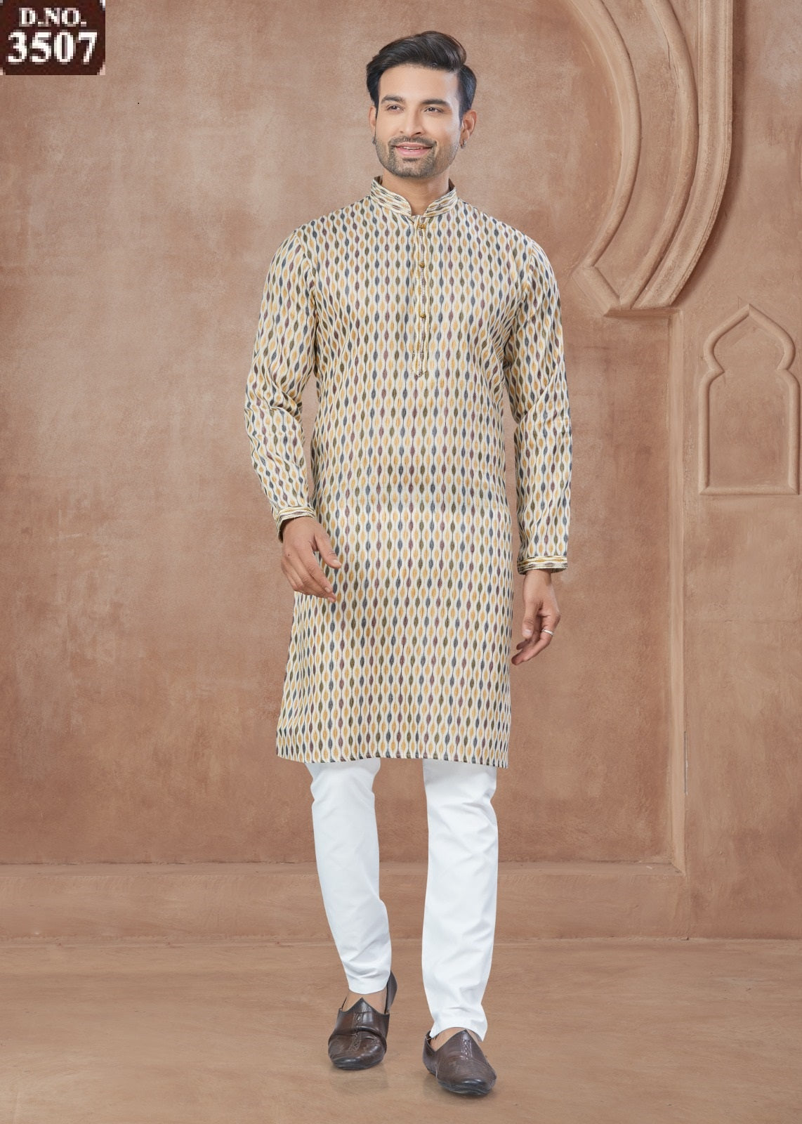 3507 Wedding Collection 35 Outluk Heavy Cotton Mens Kurta Pyjama