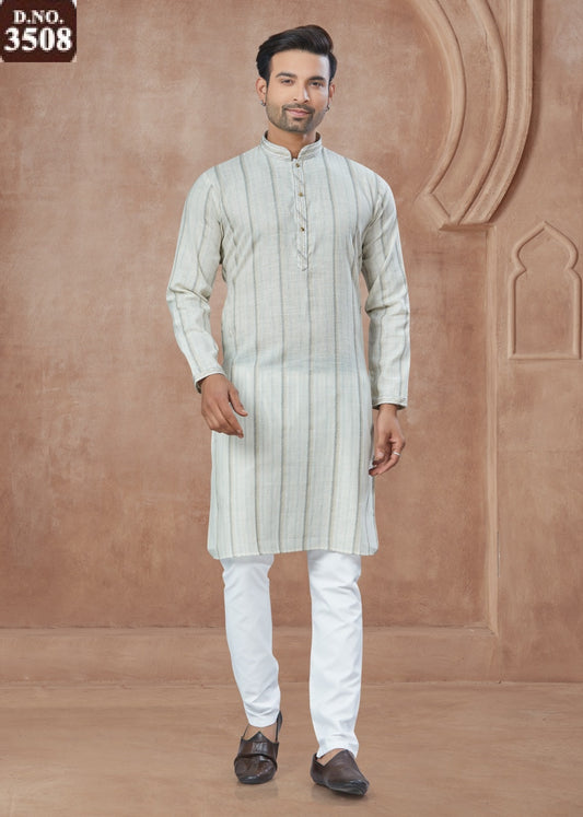 3508 Wedding Collection 35 Outluk Heavy Cotton Mens Kurta Pyjama