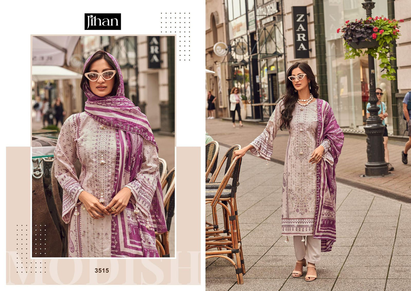3515 Bin Saeed Lawn Collection Vol 14 Jihan Embroidery Pakistani Salwar Suits