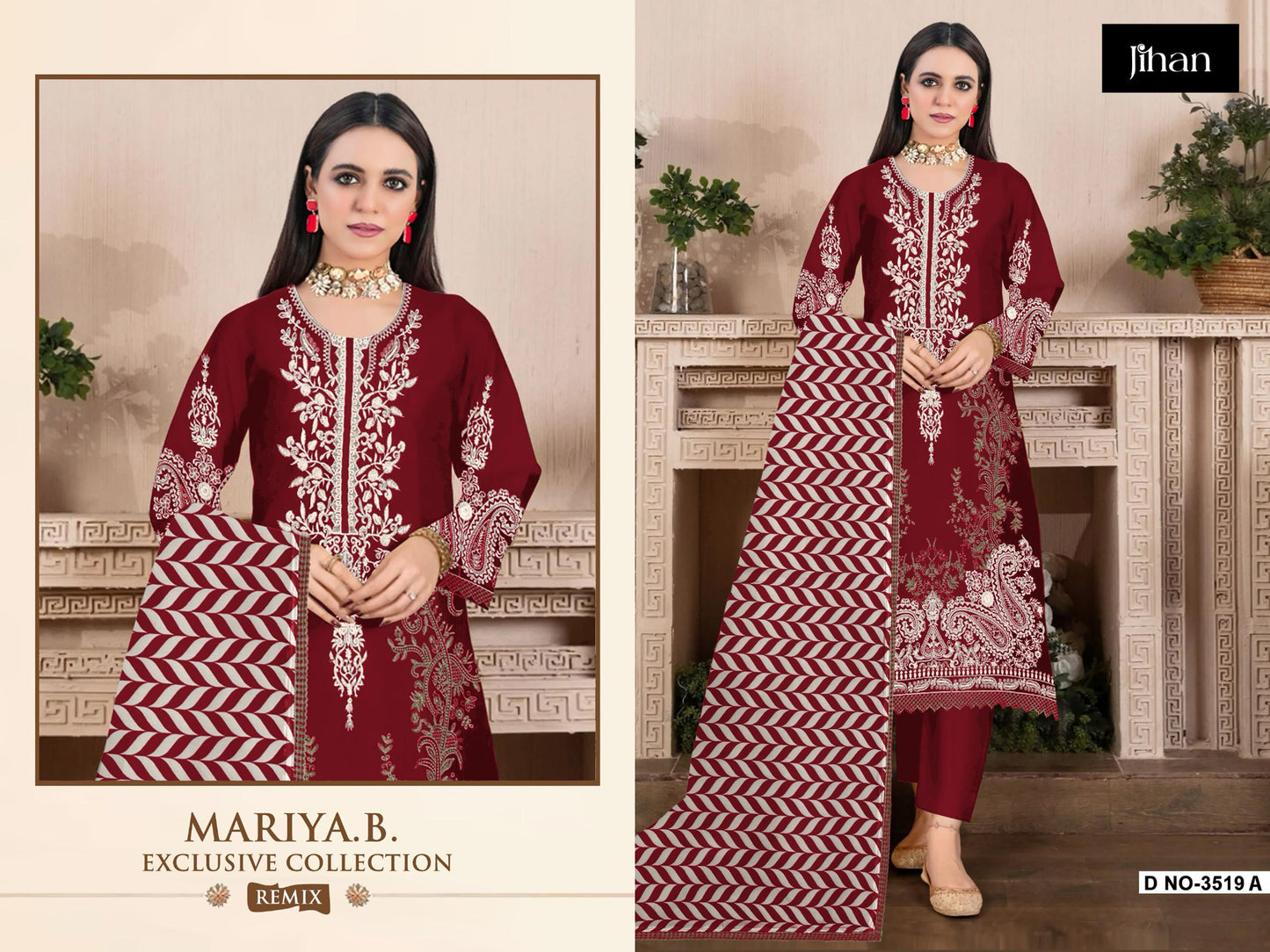 3519A Jihan Embroidery Pakistani Salwar Suits