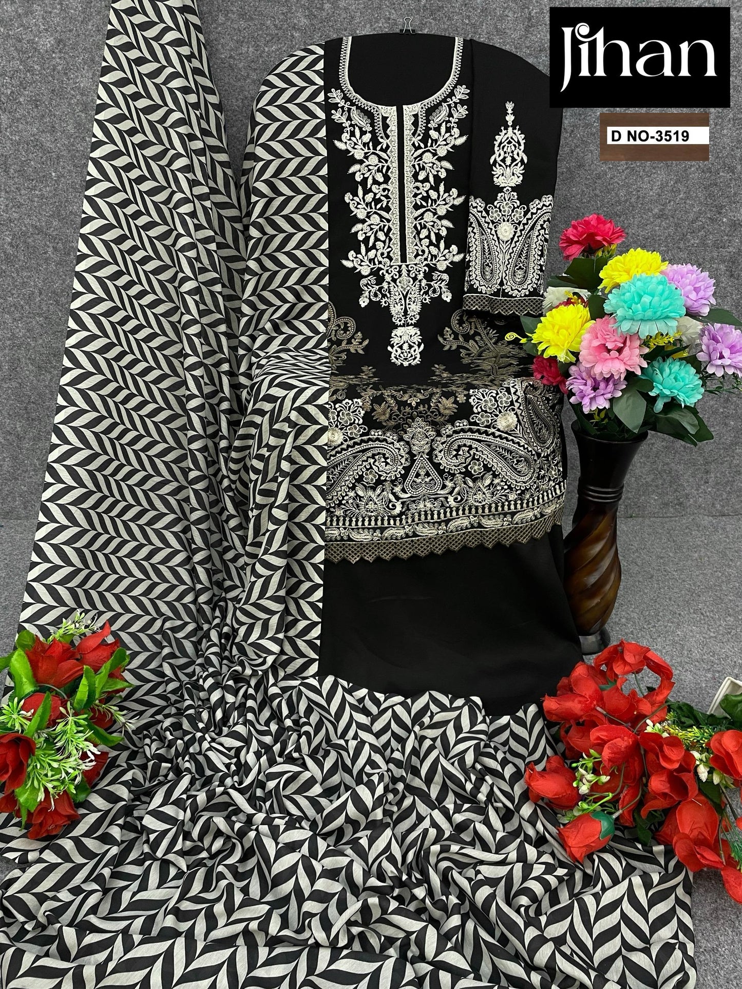3519 Jihan Embroidery Pakistani Salwar Suits