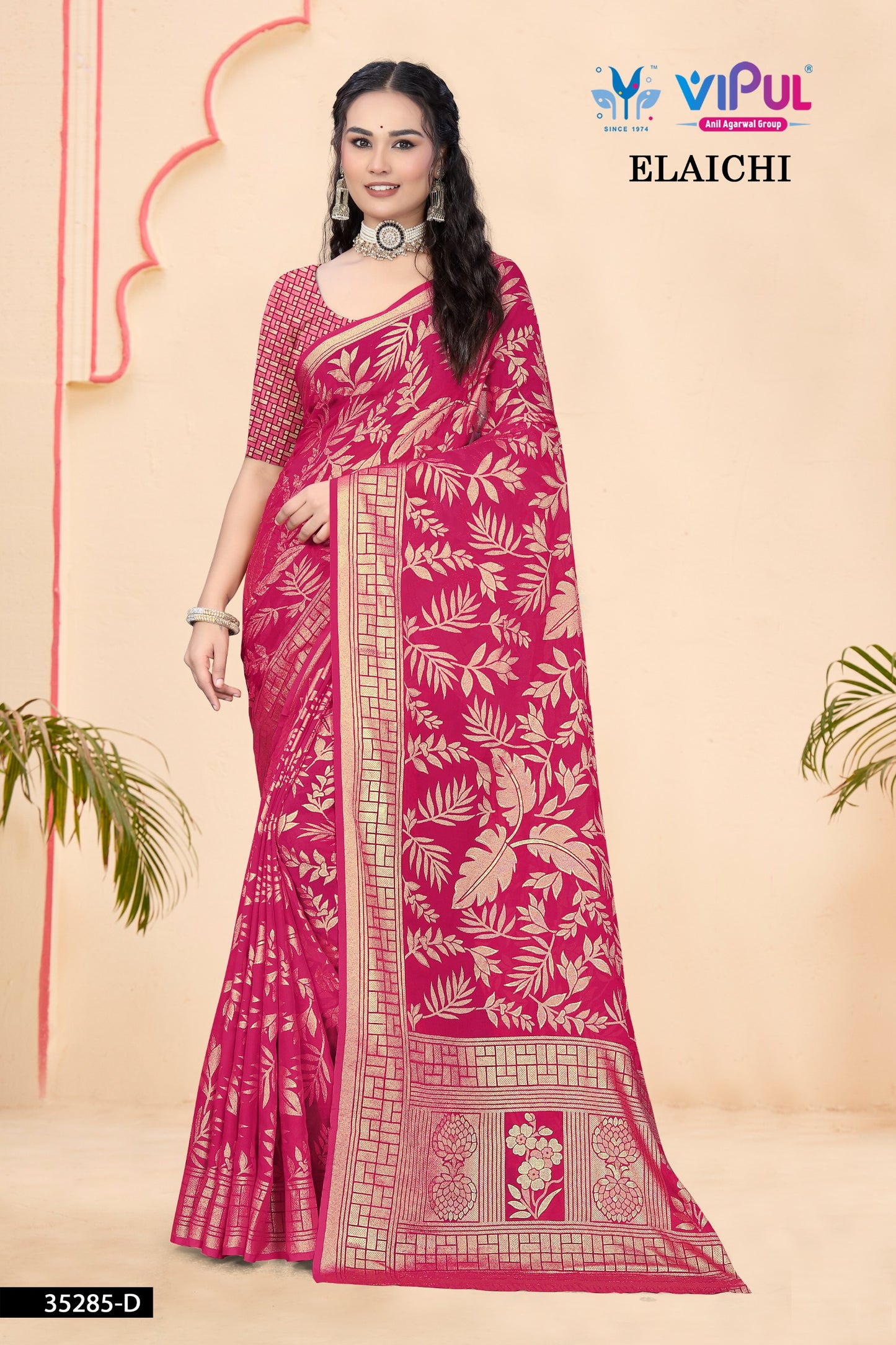 35285-D Elaichi Vipul Brasso Sarees