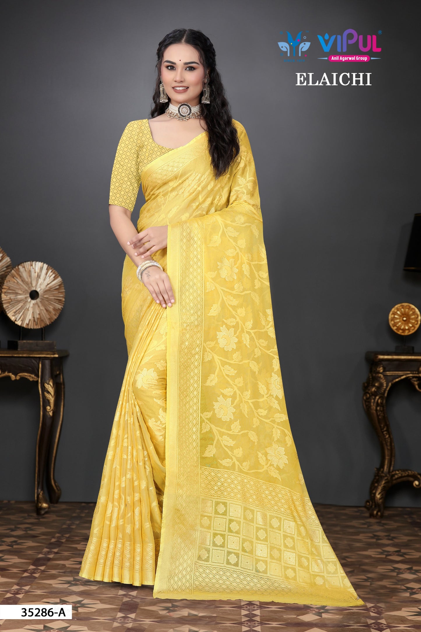 35286-A Elaichi Vipul Brasso Sarees