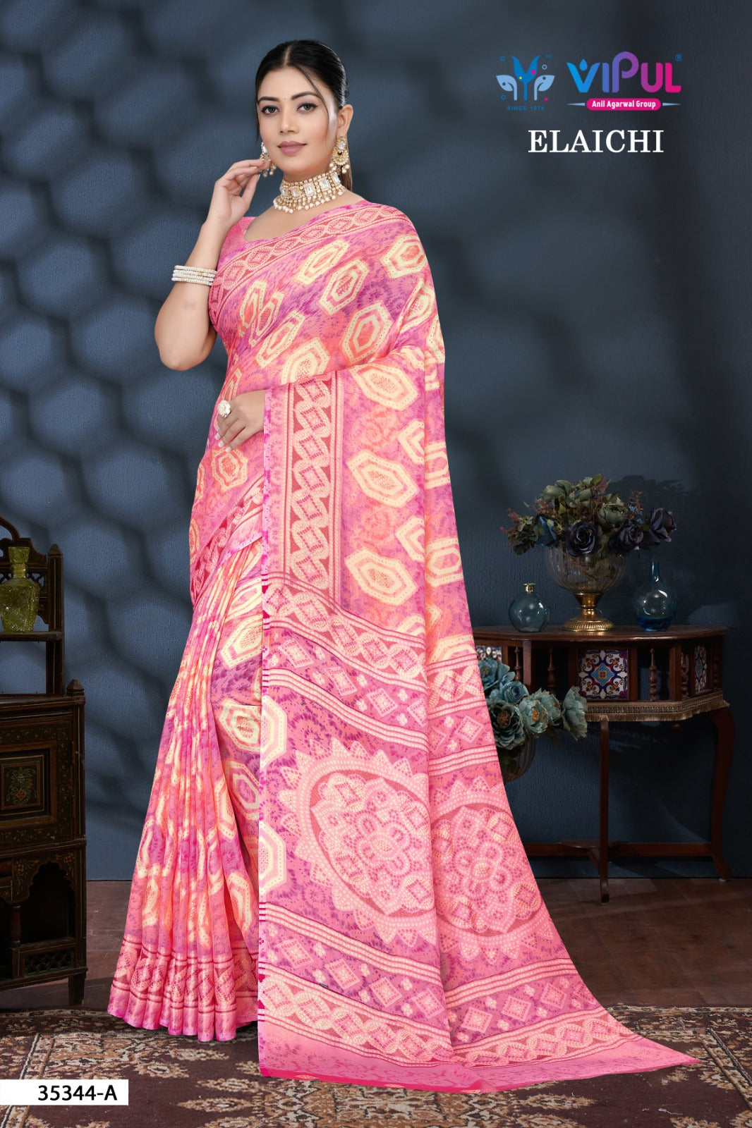 35344-A Elaichi Vipul Brasso Sarees