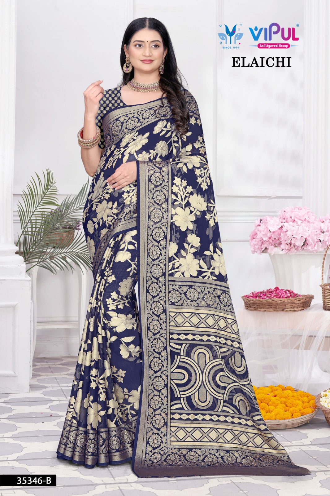 35346-B Elaichi Vipul Brasso Sarees