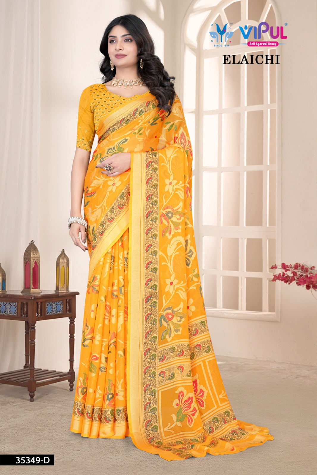 35349-D Elaichi Vipul Brasso Sarees
