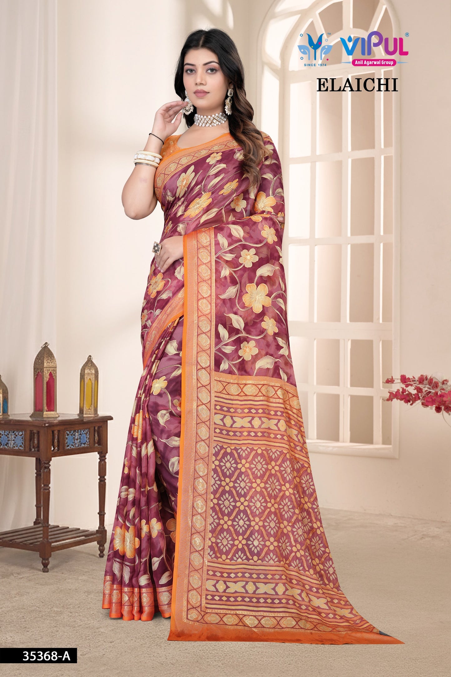 35368-A Elaichi Vipul Brasso Sarees