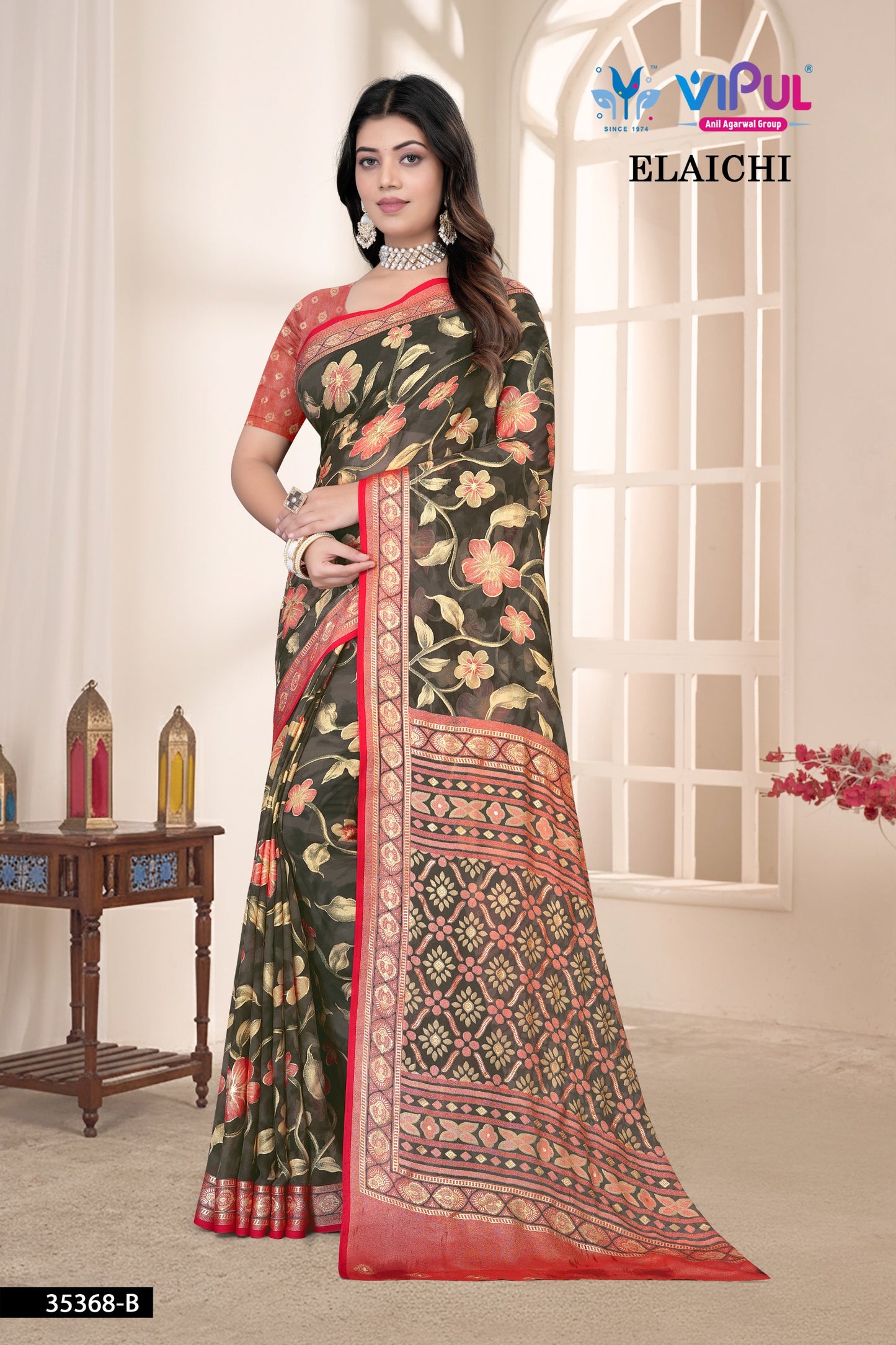 35368-B Elaichi Vipul Brasso Sarees