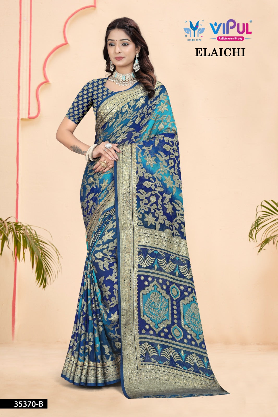 35370-B Elaichi Vipul Brasso Sarees