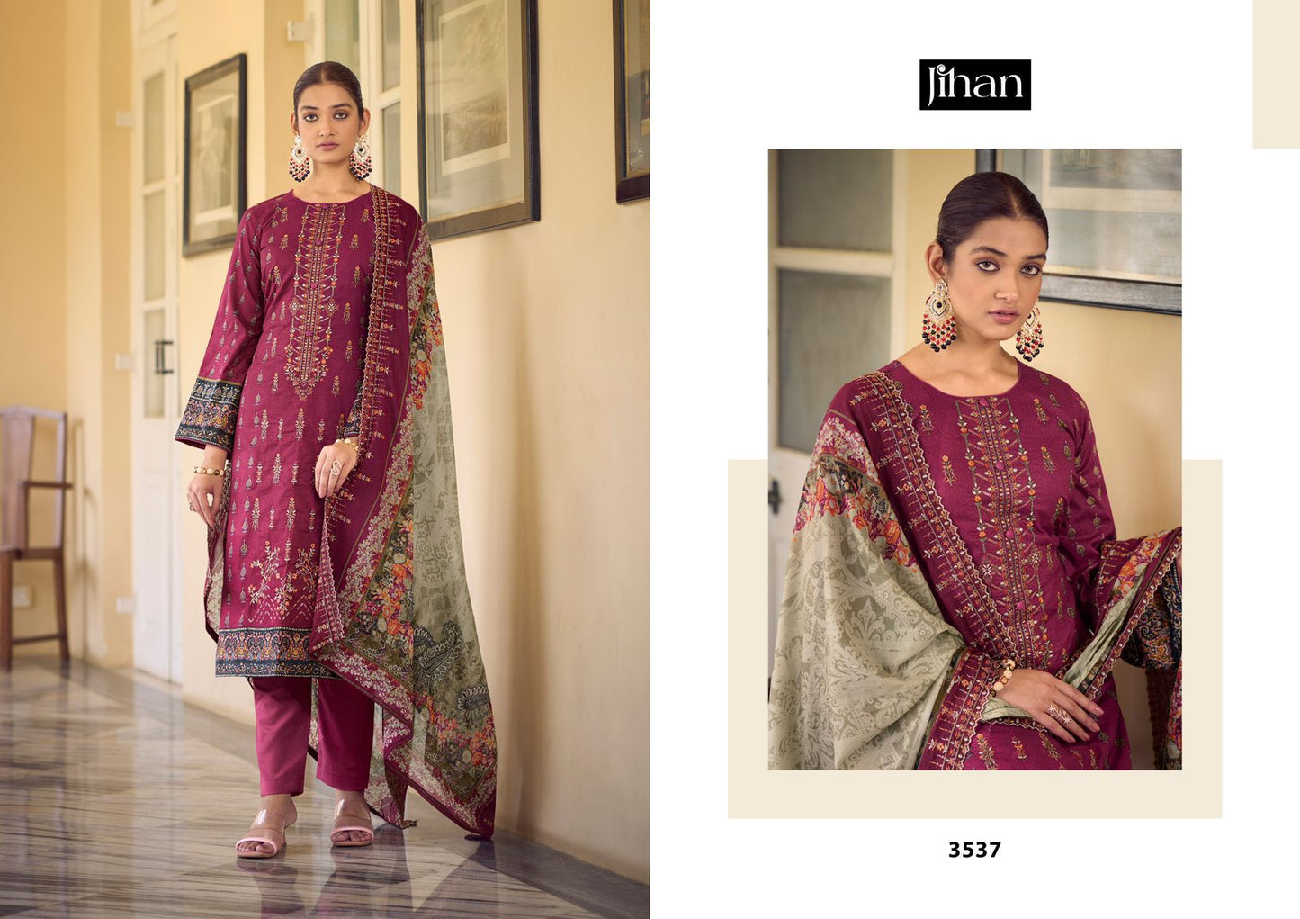 3537 Bin Saeed Remix Vol 3 Jihan Cut Work Pakistani Salwar Suits