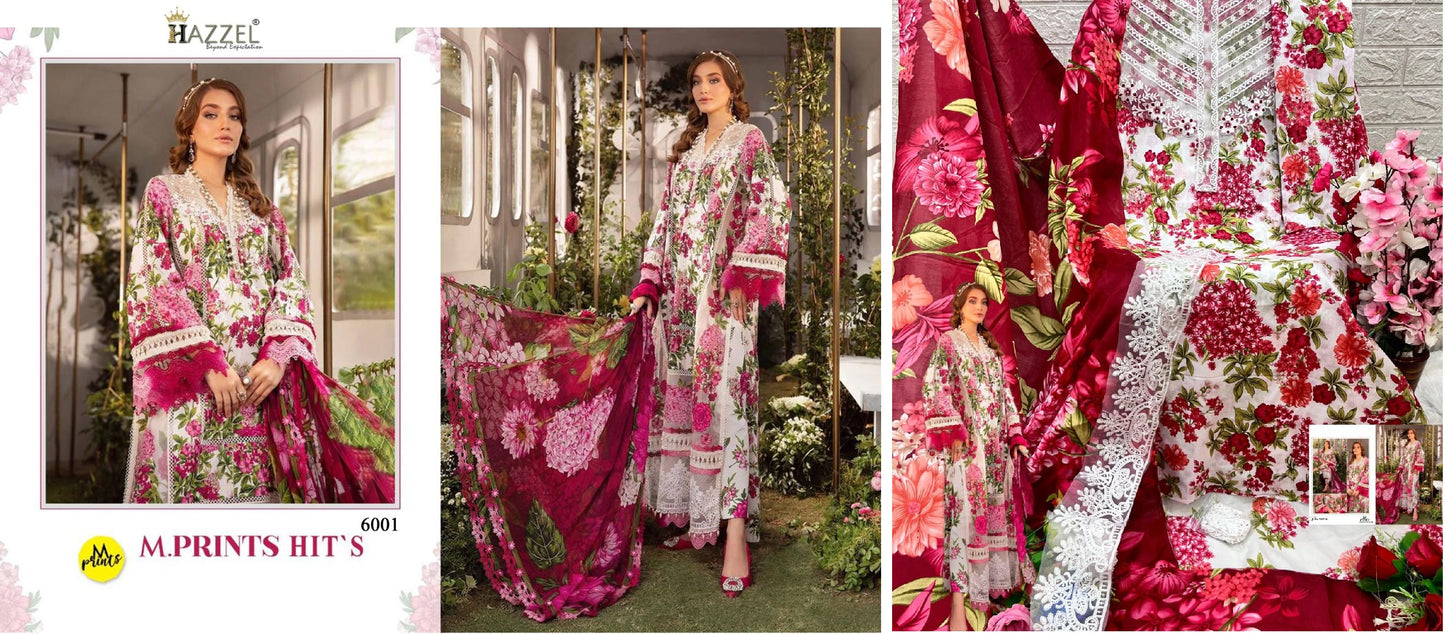 6001 M Print Hits Hazzel Pakistani Salwar Suits