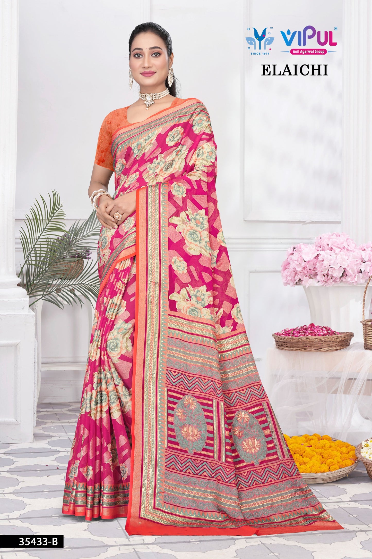 35433-B Elaichi Vipul Brasso Sarees