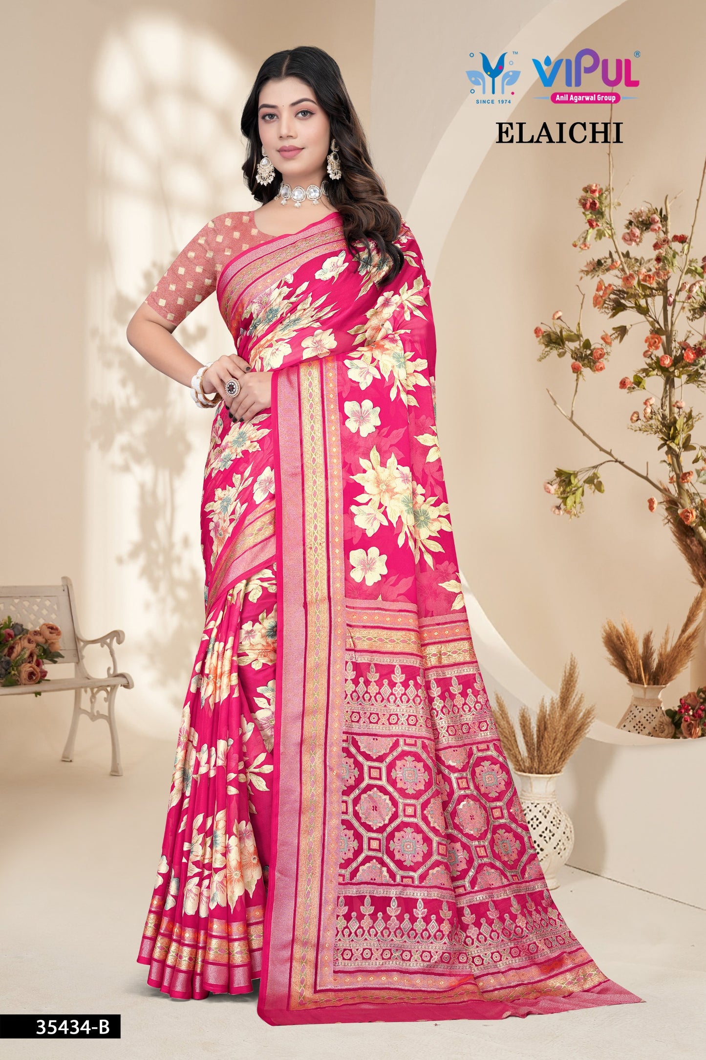 35434-B Elaichi Vipul Brasso Sarees