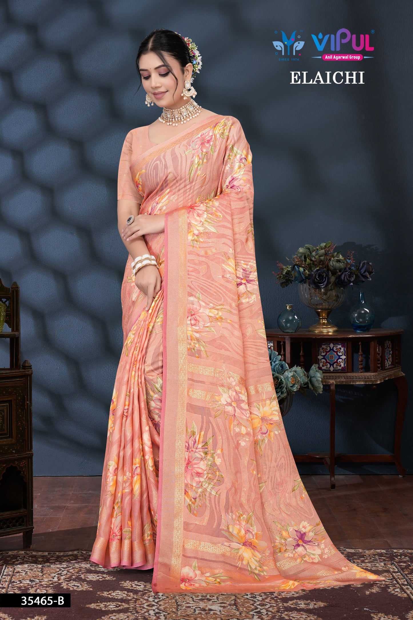 35465-B Elaichi Vipul Brasso Sarees