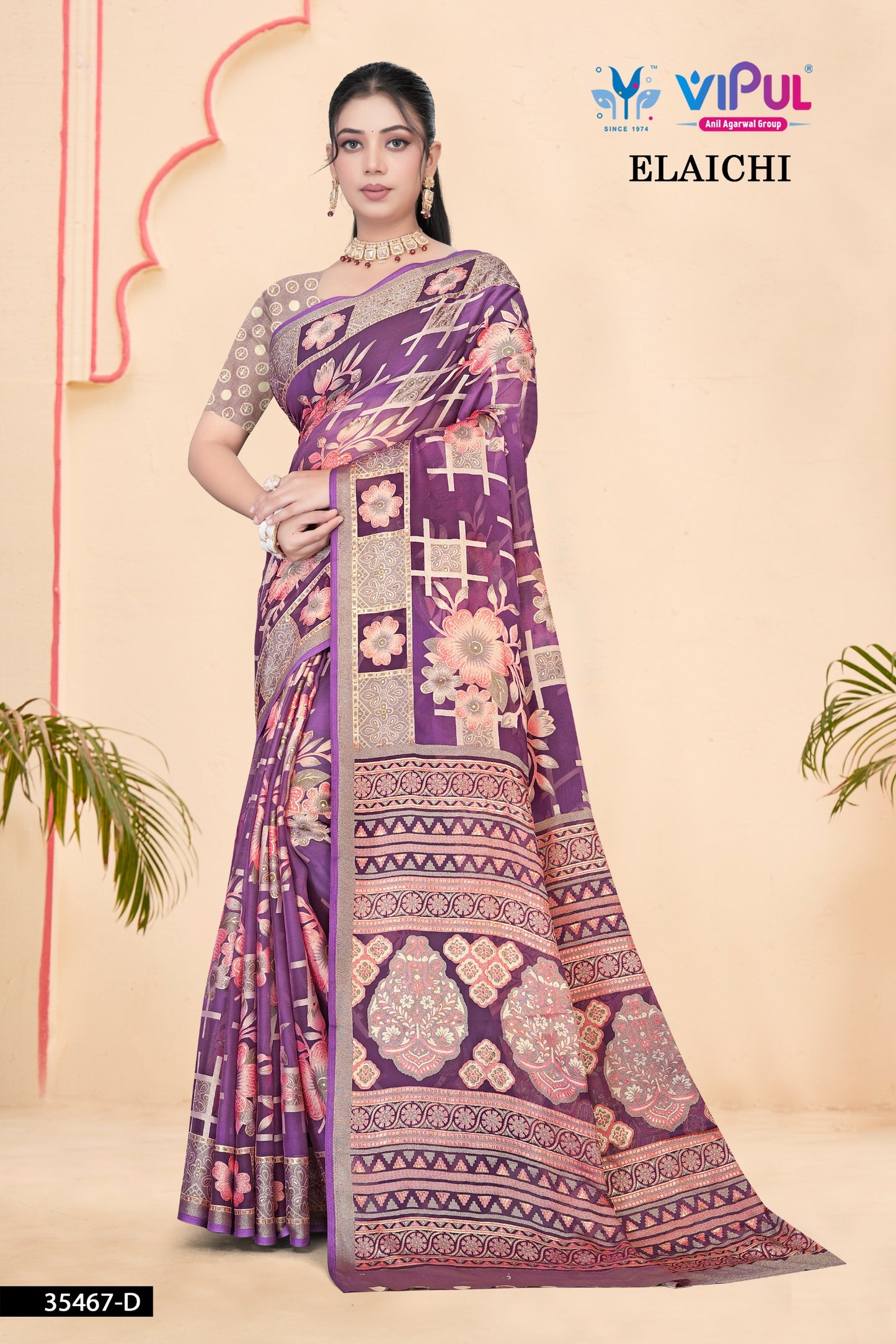 35467-D Elaichi Vipul Brasso Sarees