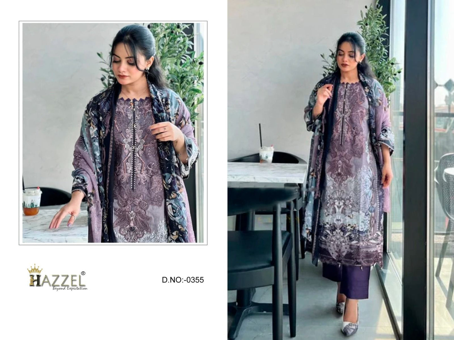 355 Hazzel Embroidery Pakistani Patch Suits