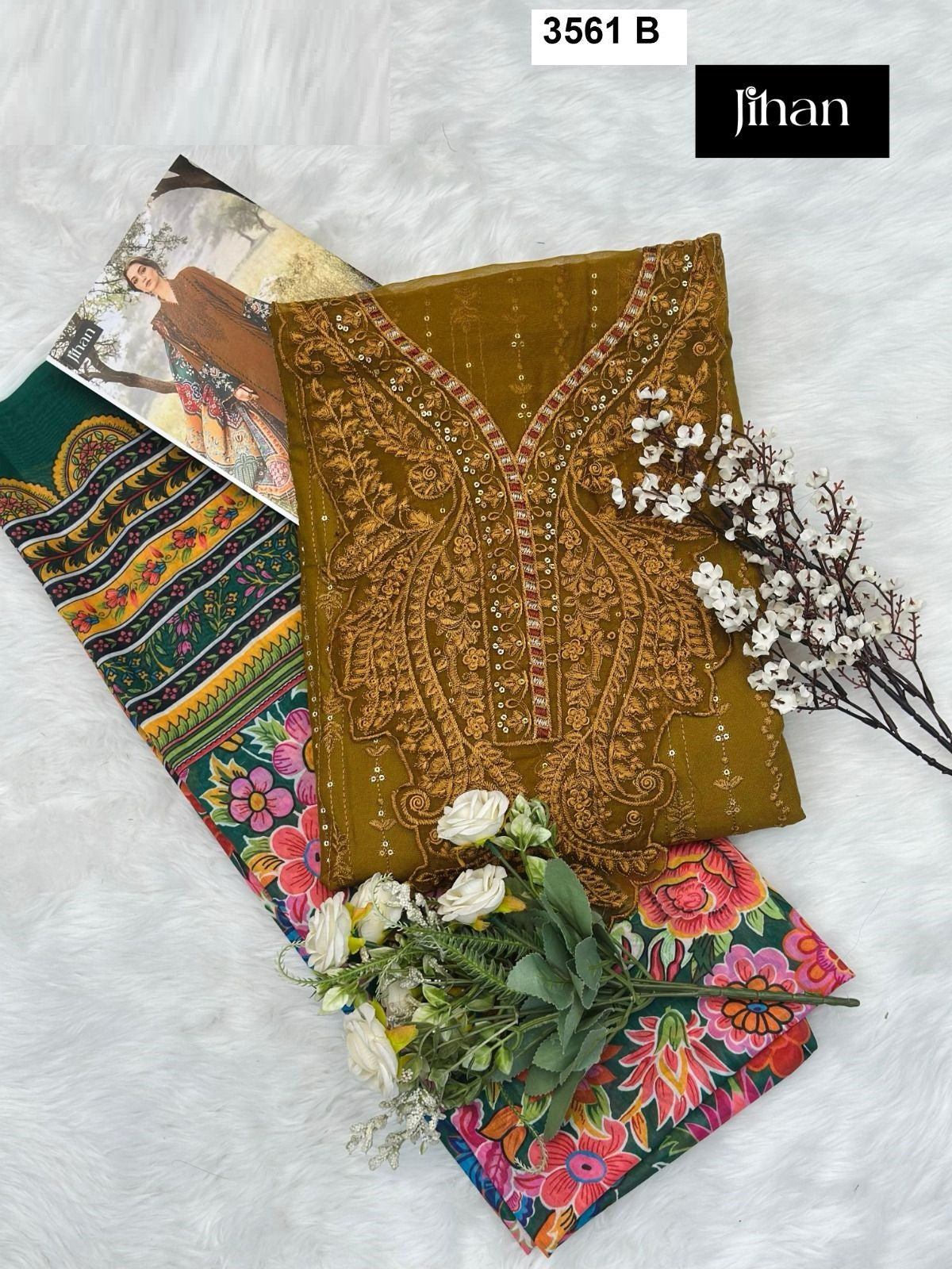 3561 B Jihan Heavy Reyon Pakistani Salwar Suits