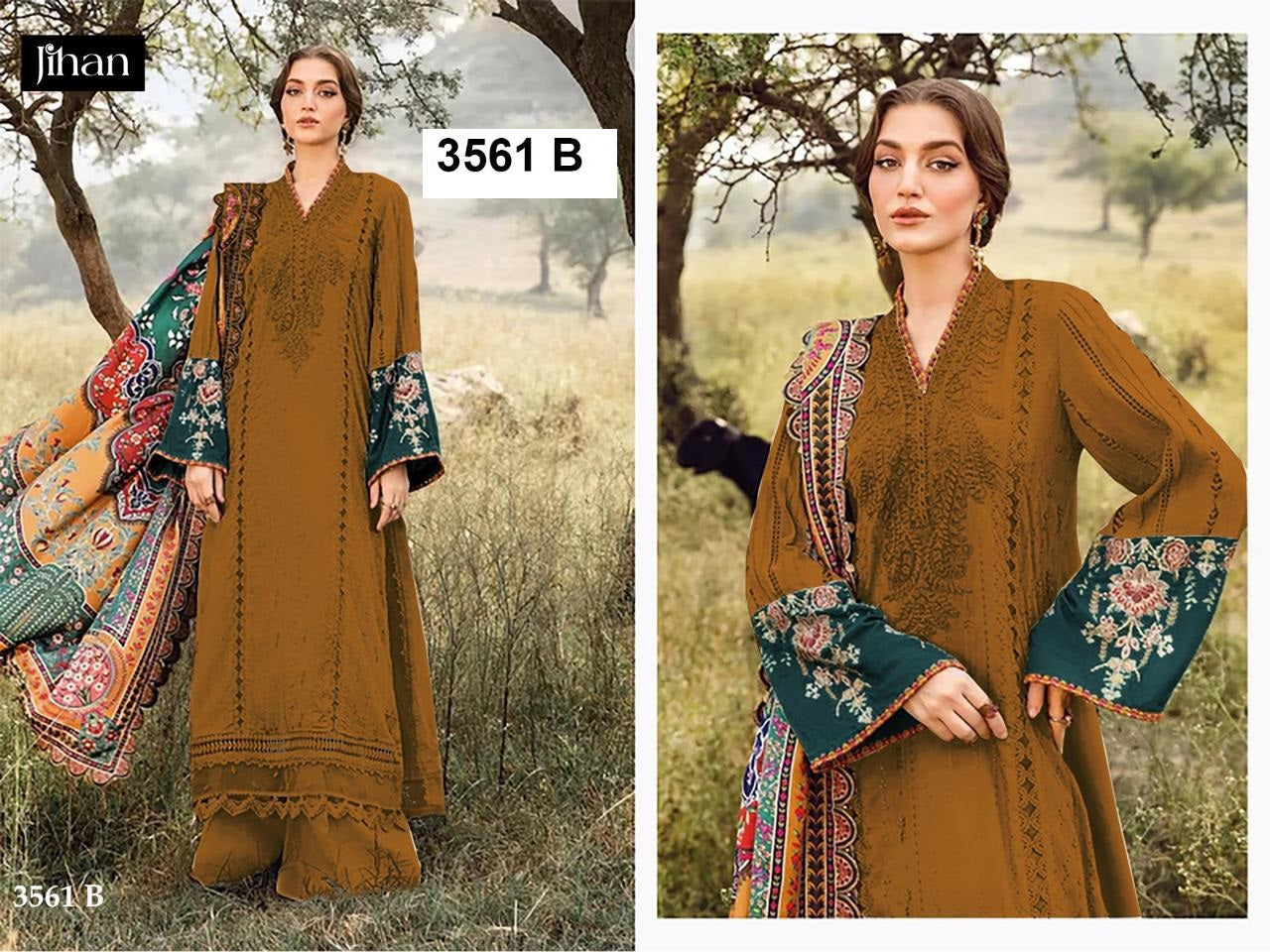 3561 B Jihan Heavy Reyon Pakistani Salwar Suits