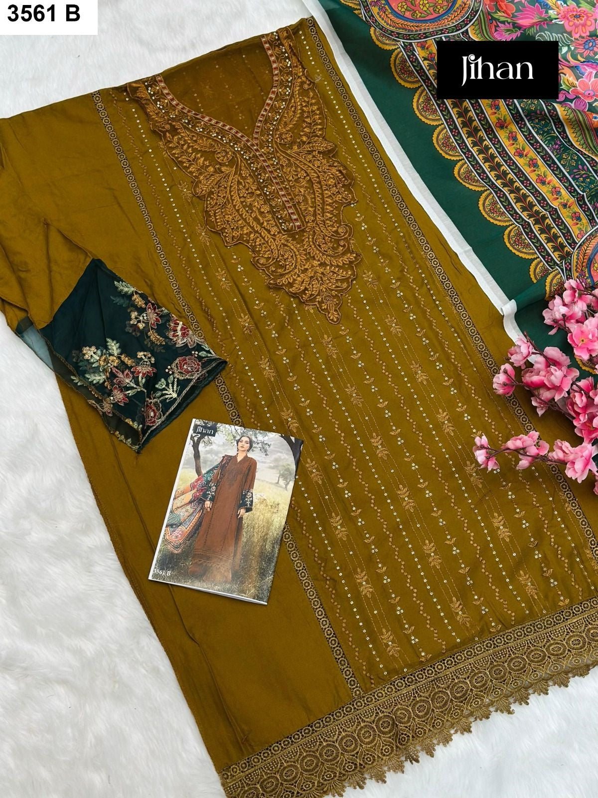 3561 B Jihan Heavy Reyon Pakistani Salwar Suits