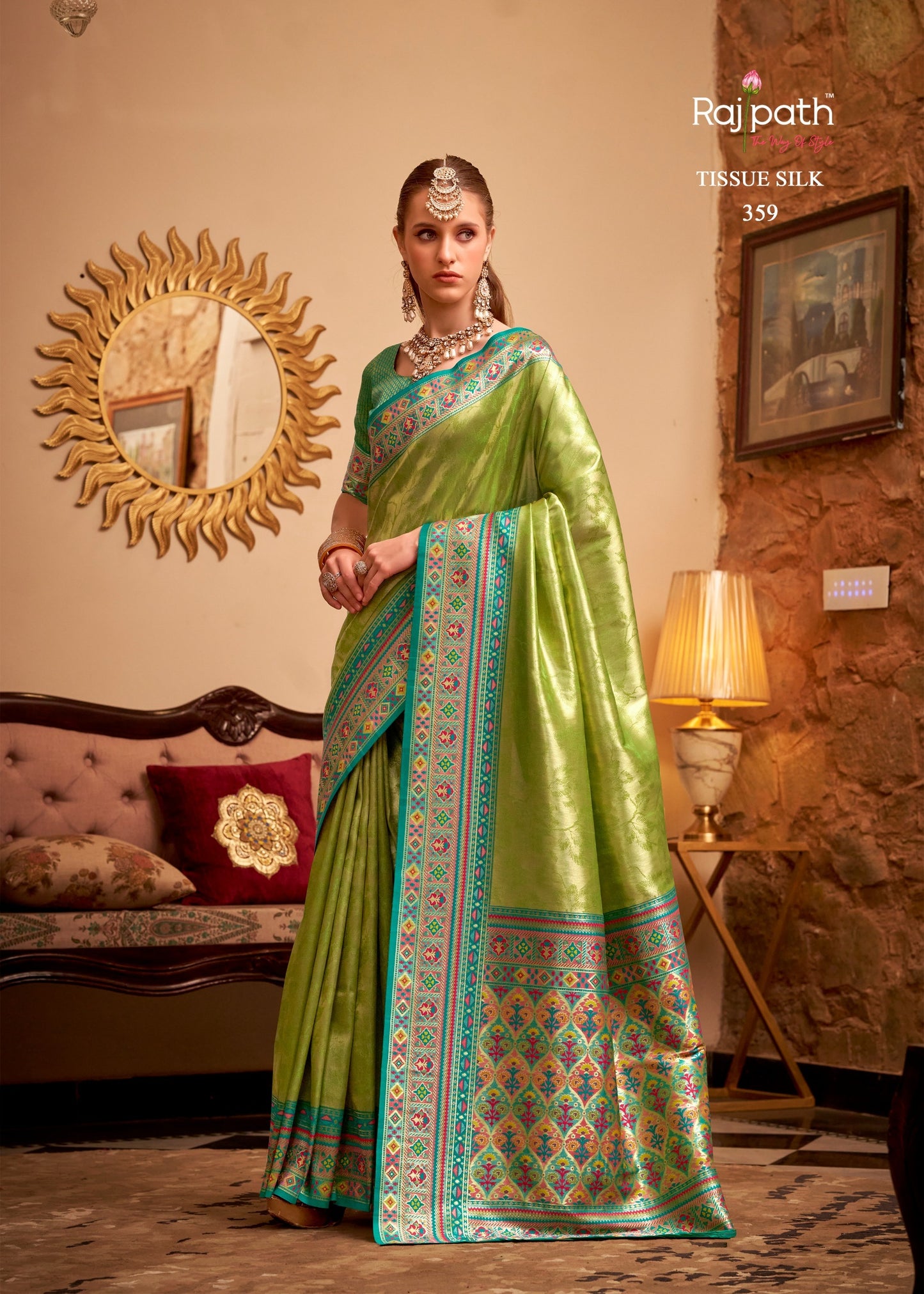 359 Maheswari Rajpath Tissue Silk Sarees