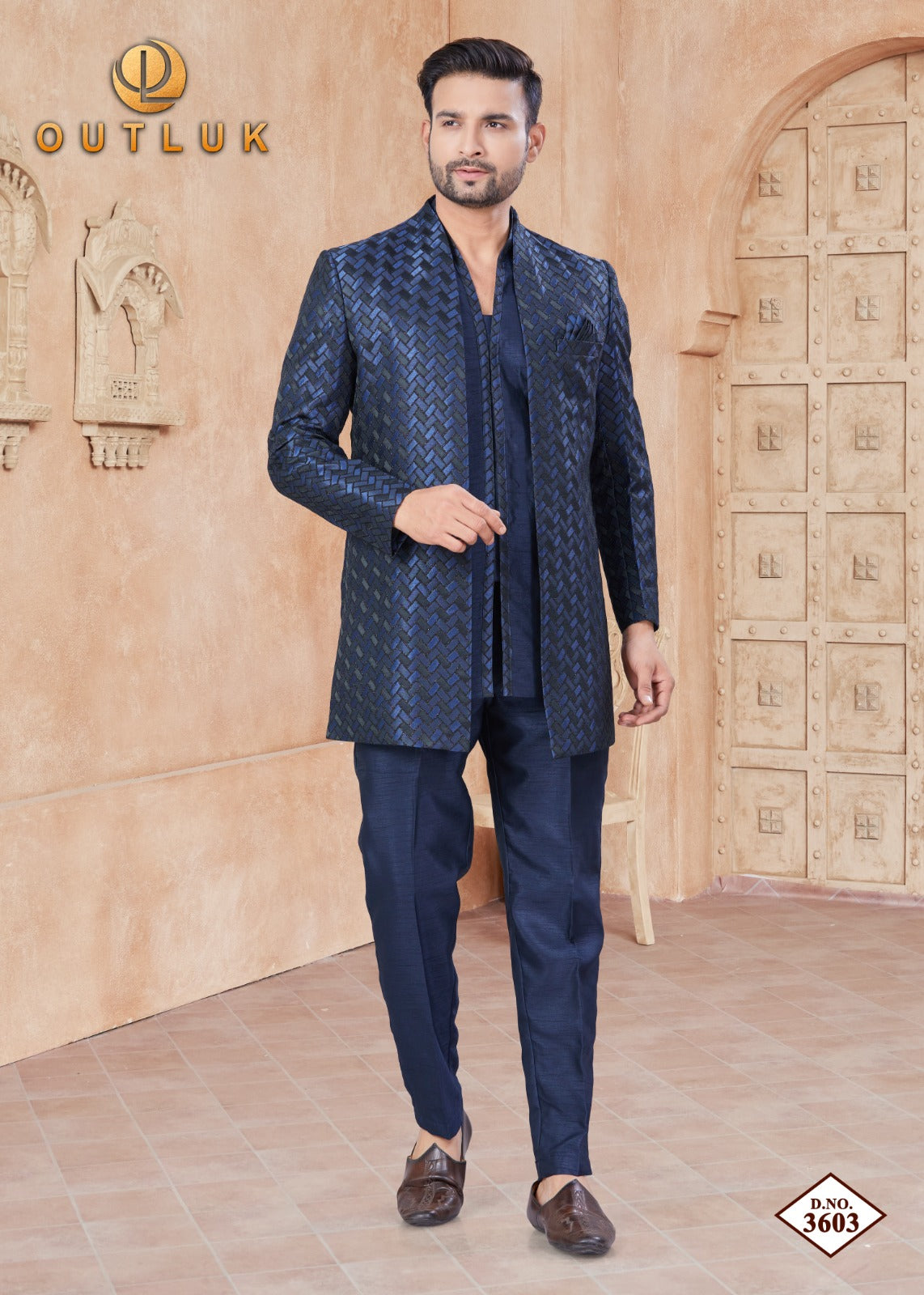 3603 Wedding Collection Vol 36 Outluk Jacket Mens Kurta Pyjama