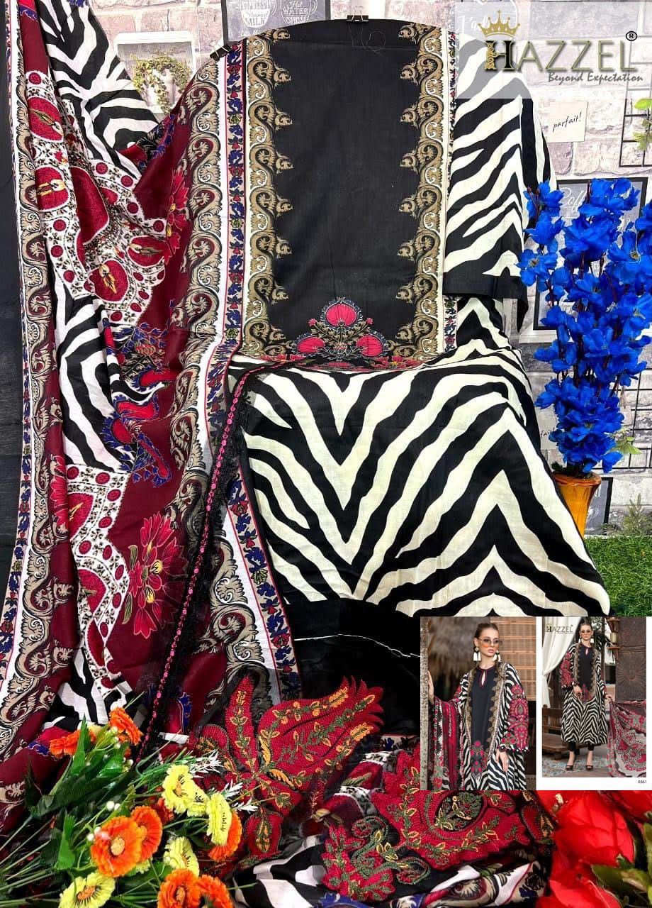 360 Red Hazzel Pure Cotton Pakistani Salwar Suits