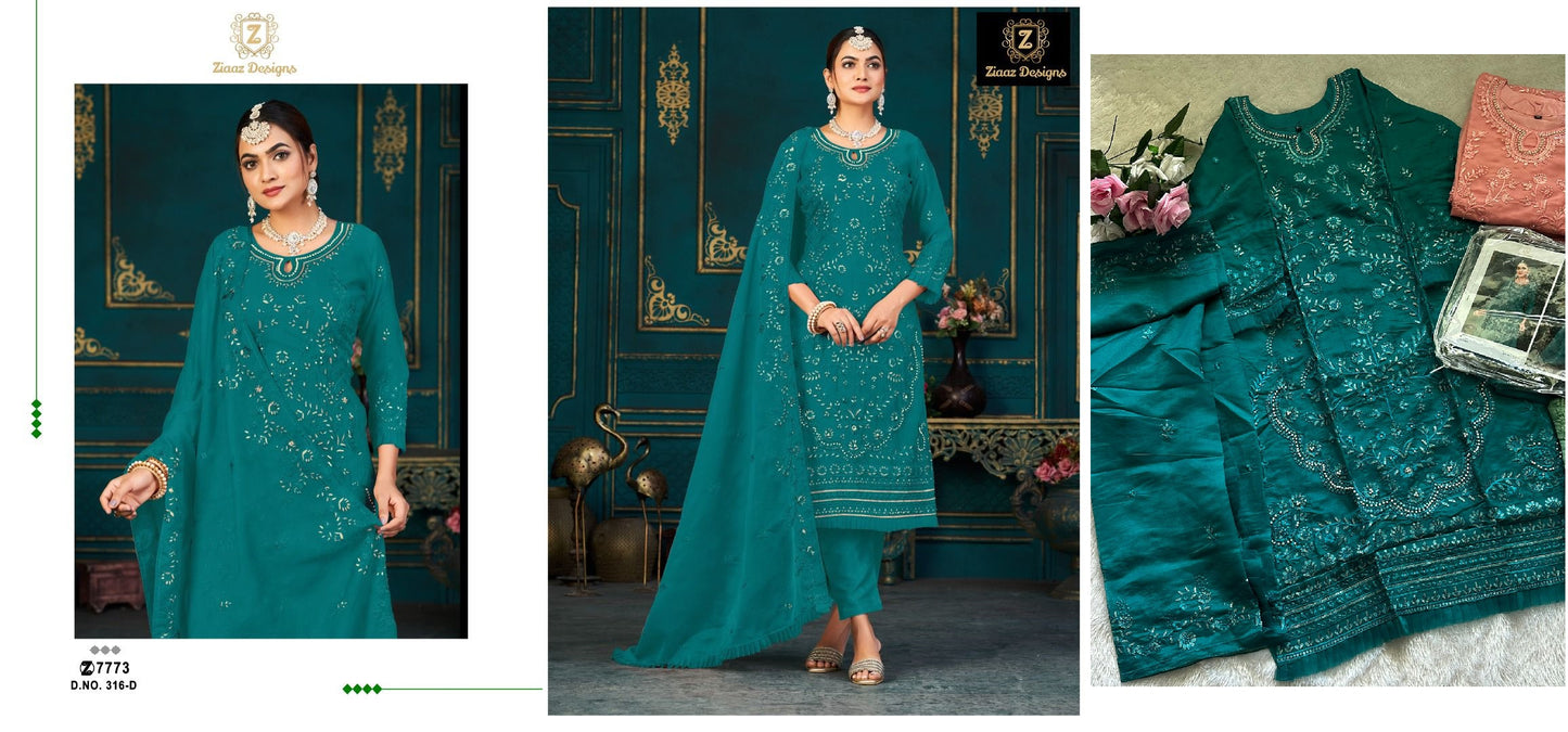 316-D Ziaaz Designs Pakistani Salwar Suits