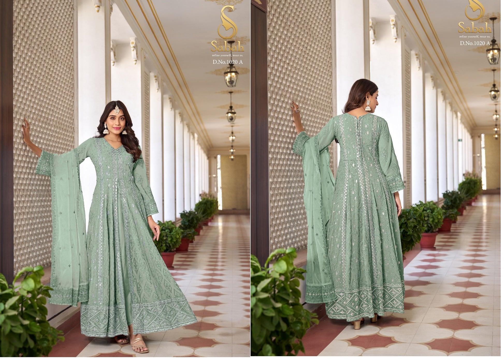 1020A Ruhani Sabah Unstitched Suits