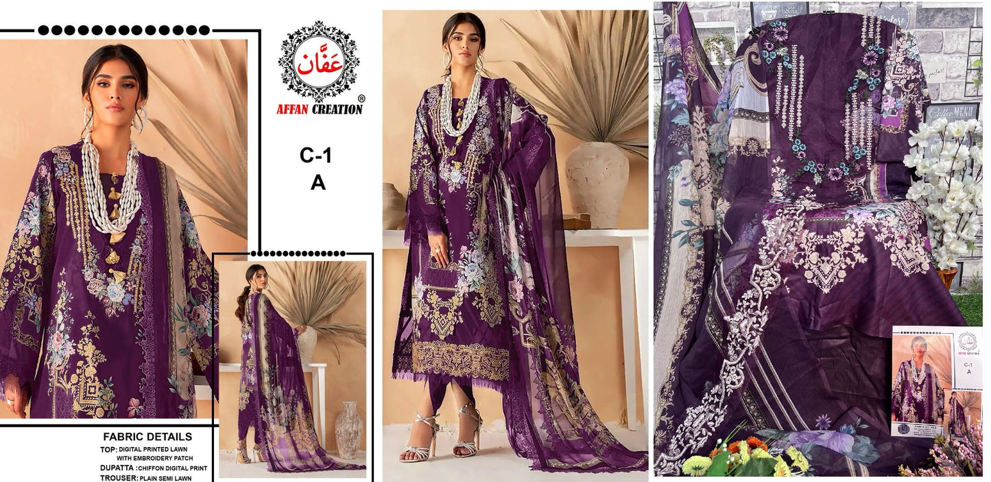C-1A Affan Creation Pakistani Salwar Suits