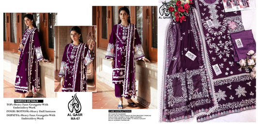Ma-67Wine Al Qasr Pakistani Readymade Suits