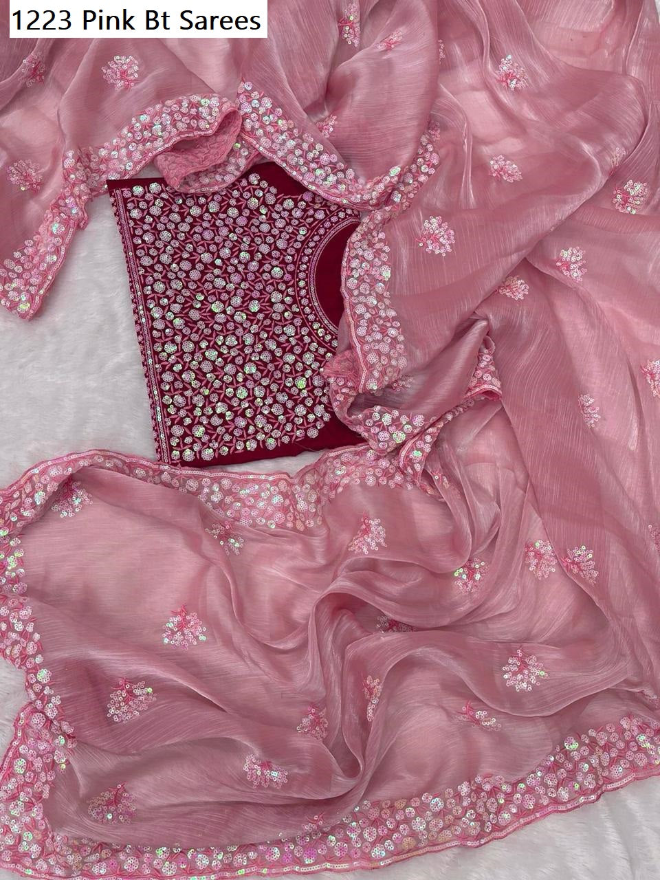 1223 Pink Bt Sarees